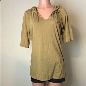 Tommy Bahama Spa Women’s Hoodie Top Shirt 100% Prima Cotton Short Sleeve Size L